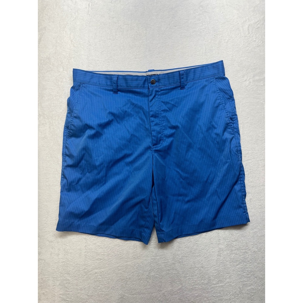 Callaway Mens Blue Pinstripe Performance Golf Shorts Size 36 Flat Front